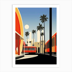 Venice Beach California, Usa, Bold Outlines 1 Art Print