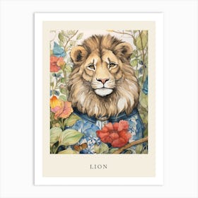 Beatrix Potter Inspired  Animal Watercolour Lion 1 Art Print