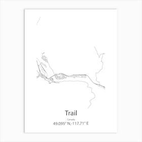 Trail,Canada Minimalist Map Art Print