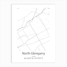 North Glengarry,Canada Minimalist Map Art Print