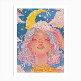 Sexy Girl in the space Art Print