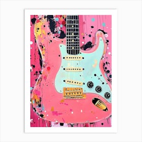 Pink Guitar 1 Art Print