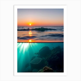 Sunrise Over The Ocean-Reimagined Art Print