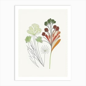 Celery Seeds Spices And Herbs Minimal Line Drawing 4 Art Print