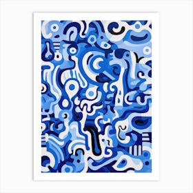 Abstract Blue Painting Art Print