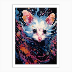  A Hanging Possum Vibrant Paint Splash 1 Art Print