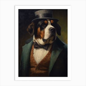 Gangster Dog Saint Bernard 2 Art Print