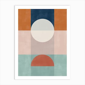 Geometric Terracotta Navy No.2 Art Print