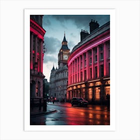 Neon Cityscape London Art Print