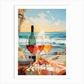 Wine On The Beach 1 Art Print