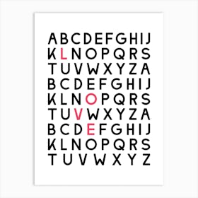 Love Alphabet Art Print