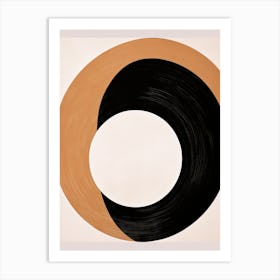 Bauhaus Serendipity: Beige Circular Echoes Art Print