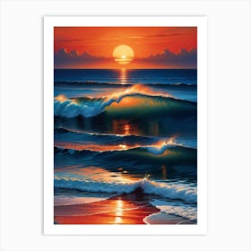 Sunset At The Beach 10 Art Print