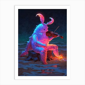 Monster Playing The Violin Art Print