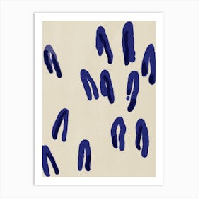 Blue Footprints Art Print