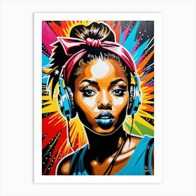 Graffiti Mural Of Beautiful Hip Hop Girl 96 Art Print