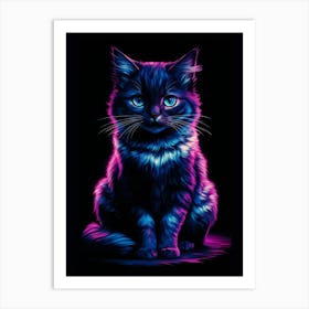 Psychedelic Cat Art Print