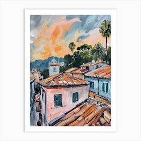 Portofino Rooftops Morning Skyline 1 Art Print