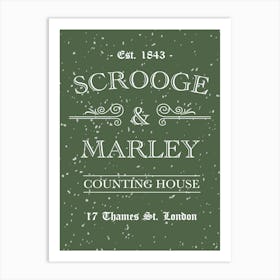 Scrooge and Marley, A Christmas Carol, Christmas Art Print