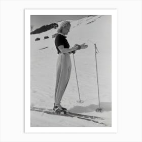 Lady On Skis, 1940 Art Print