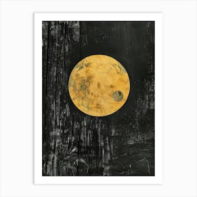 Moon On Wood Canvas Print Art Print