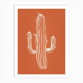 Cactus Line Drawing Ladyfinger Cactus 1 Art Print