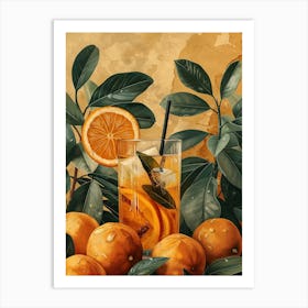 Orange Cocktail Art Print