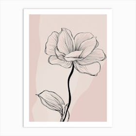 Daffodils Line Art Flowers Illustration Neutral 4 Art Print