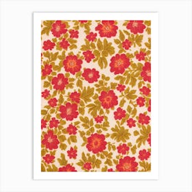 Bellflower Floral Print Retro Pattern 2 Flower Art Print