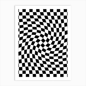 Checkerboard Black And White Twist Art Print