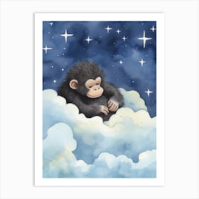 Baby Gorilla 1 Sleeping In The Clouds Art Print