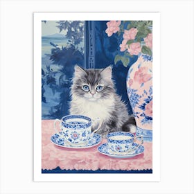 Animals Having Tea   Cat Kittens 4 Art Print