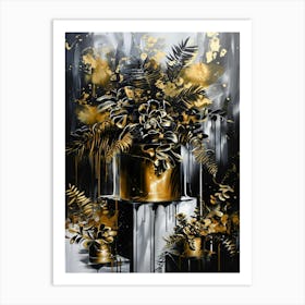 Gold And Black 127 Art Print