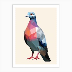 Colourful Geometric Bird Pigeon 2 Art Print