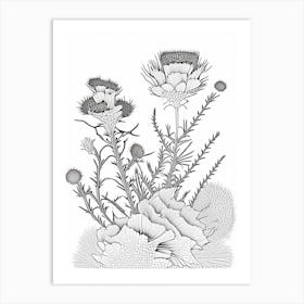 Austrocylindropuntia Subulata William Morris Inspired Art Print