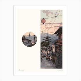 Osaka Japan 3 Cut Out Travel Poster Art Print