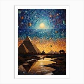 Egypt's Pyramids in the Skyline Art Print