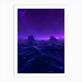 Purple Night Sky Art Print