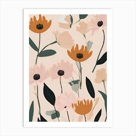 Abstract Flowers 1 Art Print