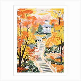 Summer Palace, China In Autumn Fall Illustration 3 Art Print