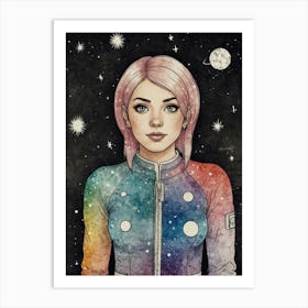 Galaxy Girl Art Print