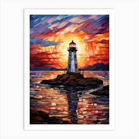 Sunset Lighthouse 12 Art Print