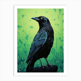 Ohara Koson Inspired Bird Painting Crow 1 Art Print