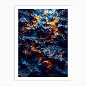 Abstract Blue And Orange Rock Texture Póster