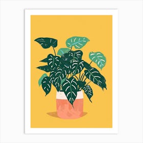 Prayer Plant Minimalist Illustration 7 Art Print