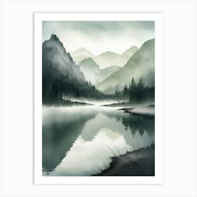 Misty Lake Art Print