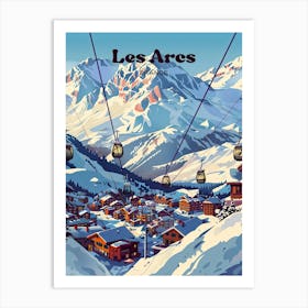 Les Arcs France Winter Resort Digital Travel Art Art Print