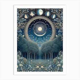 Moon In The Forest 4 Art Print