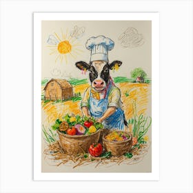 Chef Cow Art Print