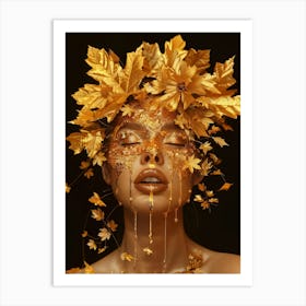 Gold Leaf Makeup Art Print